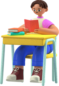 3D Teacher And Student Grade Boy Reading