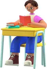 3D Teacher And Student Grade Boy Reading